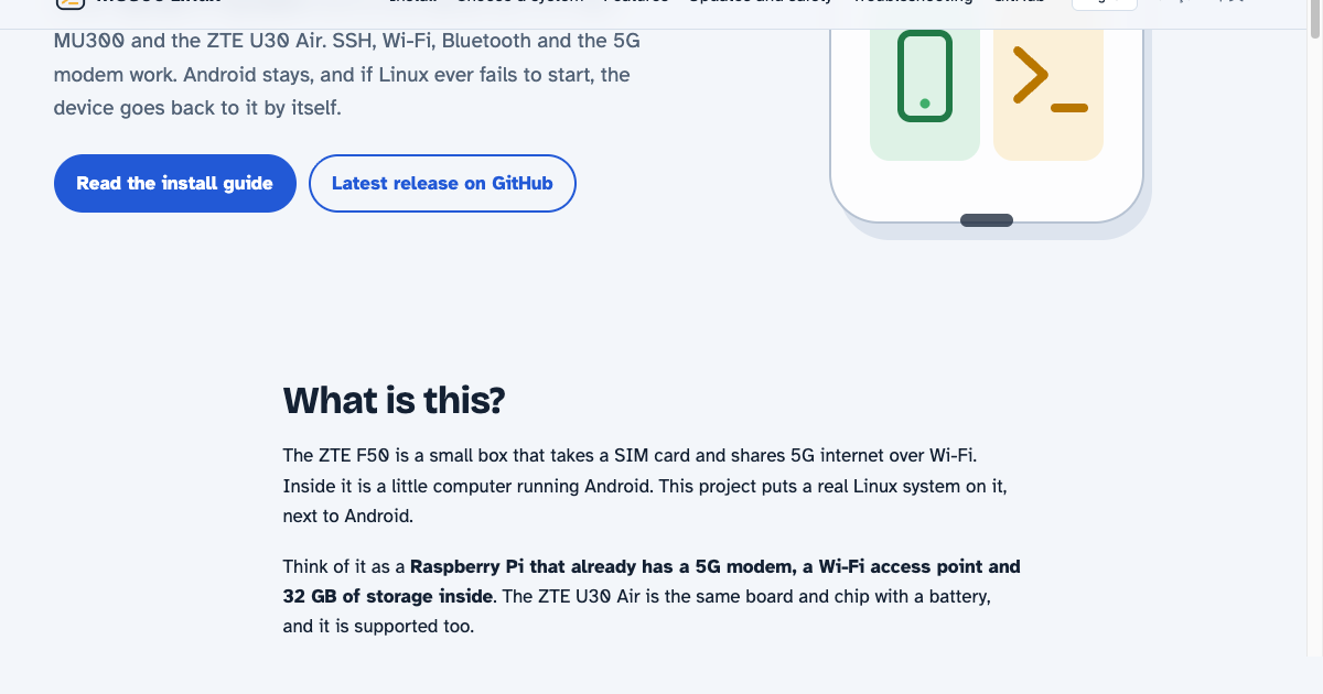 Zte Android Box MU300 Linux: Ubuntu and OpenWrt on the ZTE F50 and U30 Air 5G hotspots